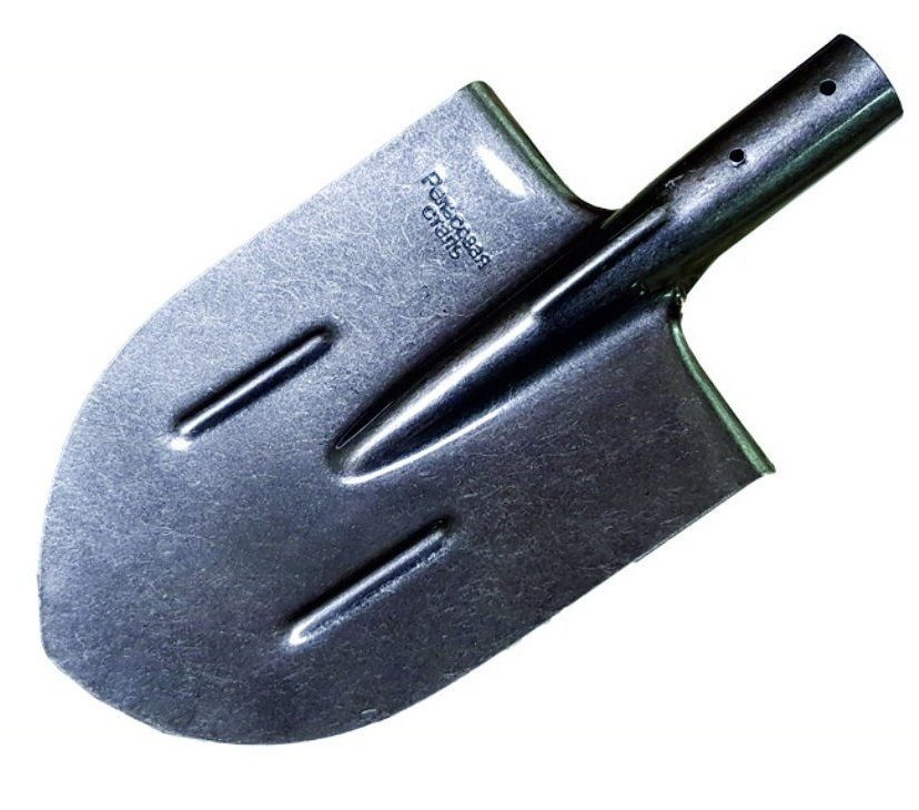 Лопата штыковая H1,  усиленная, рельсовая сталь, РосТехПром.