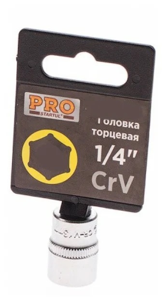 Головка торцевая STARTUL PRO 6 граней, 8 мм, 1/4", CrV.