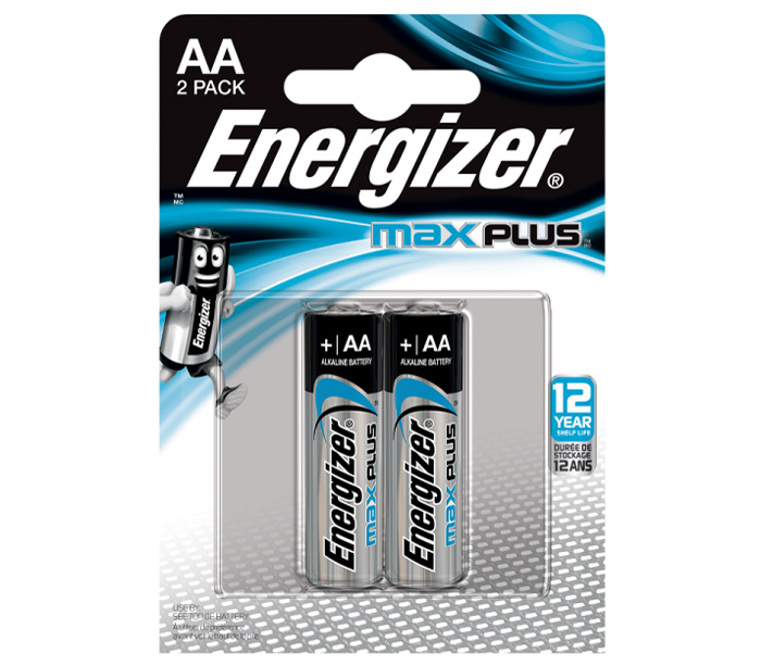 Элемент питания Energizer MAX PLUS 1,5В, LR06 BL2, алкалиновый.