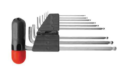 Набор ключей имбусовых FIT HEX  1.5 - 10 мм, Т-образная ручка, длинные, с шаром, 9 предметов