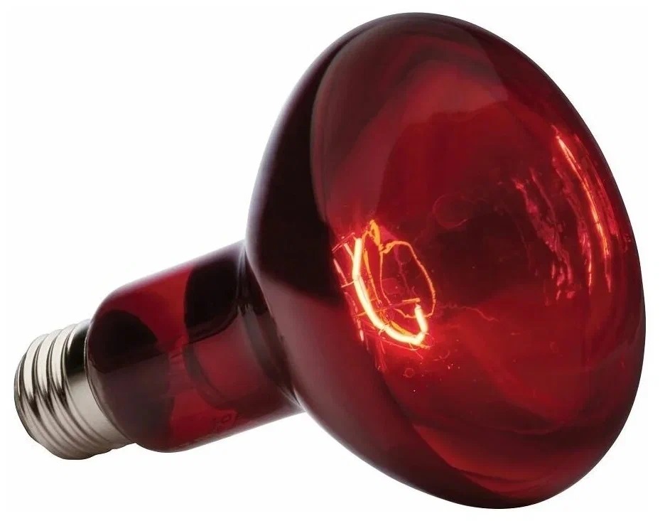 Лампа ИКЗК КЭЛЗ 250Вт, Е27 нагревательный элемент, красная.