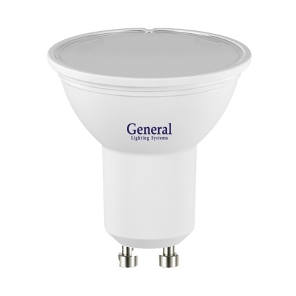 Лампа светодиодная GENERAL 7W GU10 4500K.