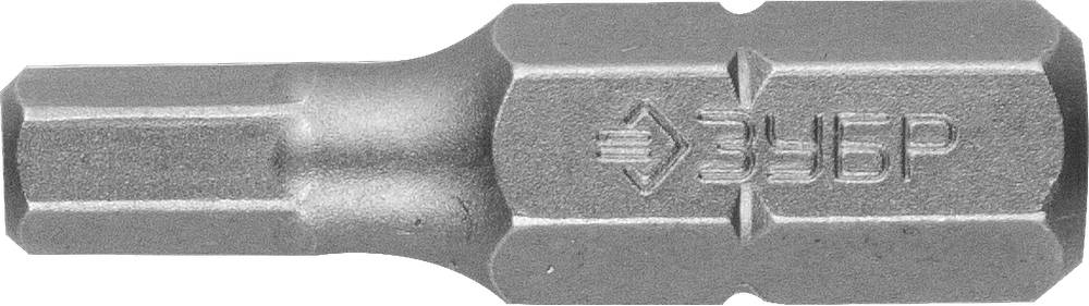 Биты ЗУБР "Мастер" кованые, хромомолибденовая сталь, тип хвостовика C 1/4", HEX4, 25мм, 2шт.