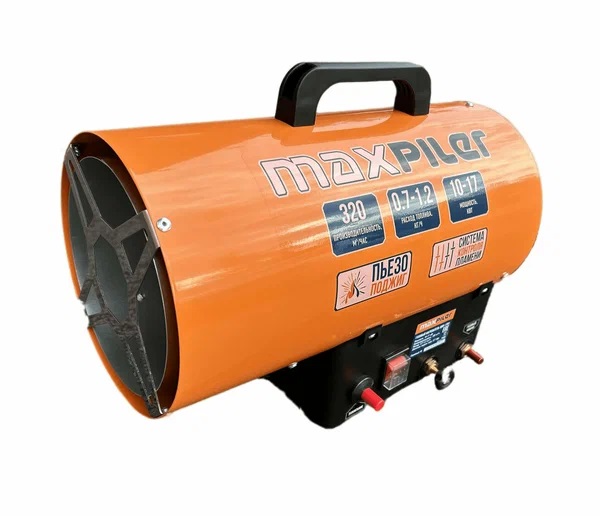 Газовый нагреватель MAXPILER MGH 1701 10-17кВт. 320м3/ч, расход 0,7-1,2кг/ч.
