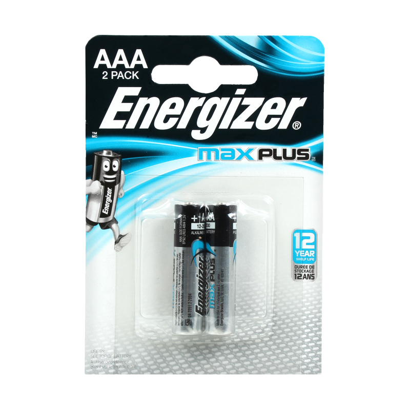 Элемент питания Energizer MAX PLUS 1,5В, LR03 BL2, алкалиновый.