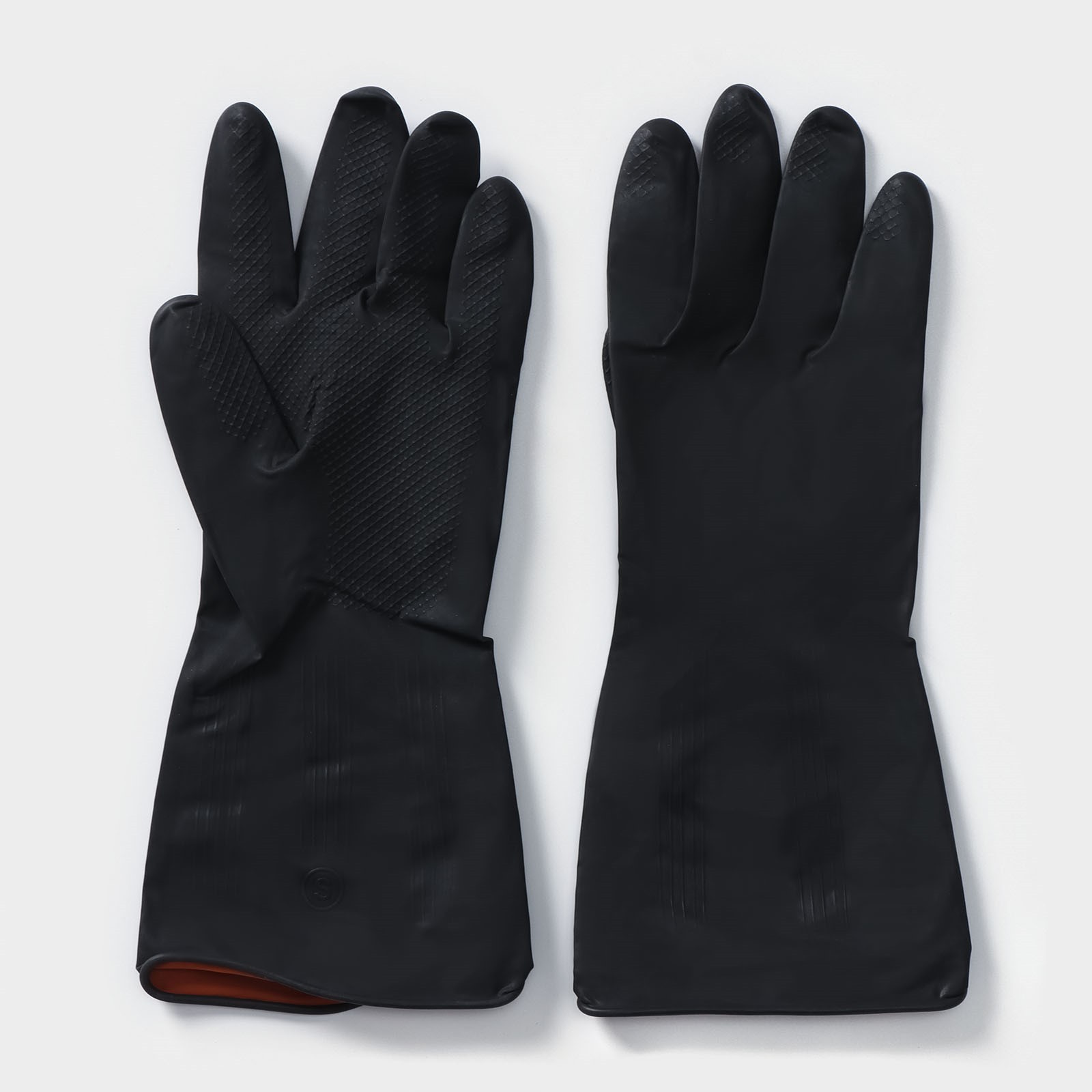 Перчатки хозяйственные Доляна ра-р L, латексные, защитные, химически стойкие, 60 гр, цвет чёрный.