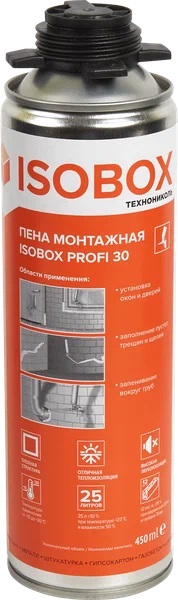 Пена монтажная Isobox Profi 30 450 мл, бытовая. 