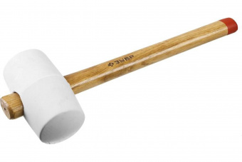 Киянка резиновая ЗУБР 680 г, белая, с деревянной ручкой