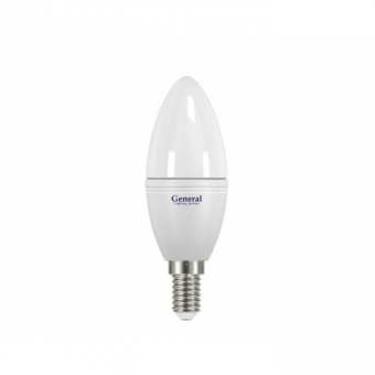 Лампа светодиодная GENERAL  8W E14 свеча 4500K 640Лм
